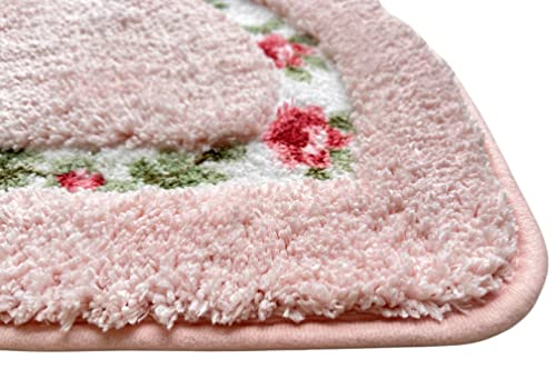 Nice Rose Flower Area Rugs Soft Non Slip Absorbent Bath Mat Bathroom Rugs Door Mat Kitchen Mat 15.74 x 23.62 Inch