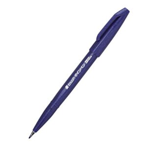 Pentel Arts Sign Pen Touch, Fude Brush Tip, Blue Ink, Box of 12 (SES15C-C)