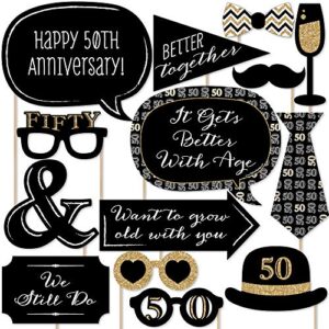 50th anniversary - photo booth props kit - 20 count