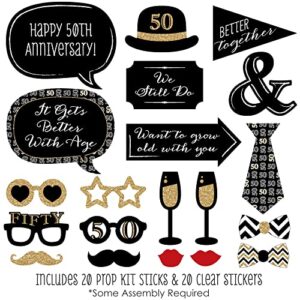 50th Anniversary - Photo Booth Props Kit - 20 Count