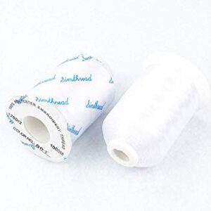 Simthread 6 Polyester White Machine Embroidery Threads 1000M(1100Yards) for Brother, Babylock, Janome, Pfaff, Singer, Bernina and Other Home Machines (White)