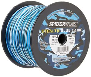spiderwire stealth® superline, blue camo, 40lb | 18.1kg, 300yd | 274m braided fishing line, suitable for saltwater and freshwater environments