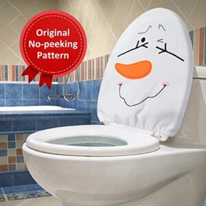 D-FantiX 4-Piece Snowman Santa Toilet Seat Cover and Rug Set Red Christmas Decorations Bathroom 2023