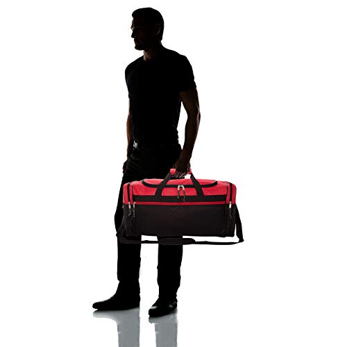 DALIX 25" Extra Large Vacation Travel Duffle Bag in Red and Black