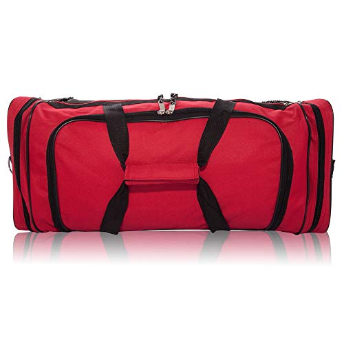 DALIX 25" Extra Large Vacation Travel Duffle Bag in Red and Black