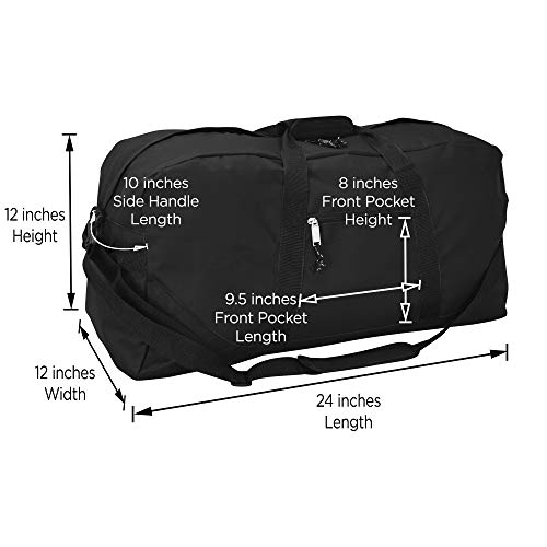 DALIX 25" Big Adventure Large Gym Sports Duffle Bag in Black