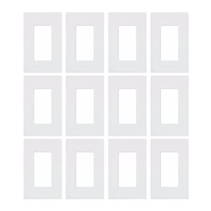 lutron claro 1 gang decorator/rocker wallplate, gloss, white (12-pack) | cw-1-wh