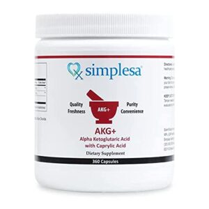 simplesa nutrition - akg+, alpha ketoglutaric acid plus caprylic acid, improves muscle recovery, increases cell’s energy process, helps to get lean body, 360 capsules, made in usa, non-gmo