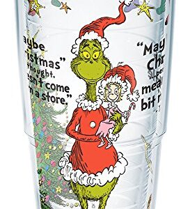 Tervis Dr. Seuss Grinch Christmas Quote Made in USA Double Walled Insulated Tumbler Cup Keeps Drinks Cold & Hot, 24oz, Classic