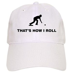cafepress lawn bowl cap baseball cap with adjustable closure, unique printed baseball hat white