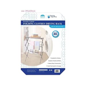 J&V TEXTILES 3-Tier Collapsing Foldable Laundry Drying Rack, Silver