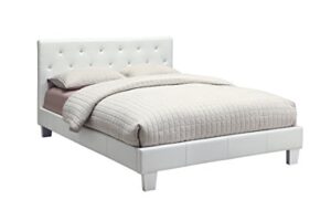 furniture of america clarrisse leatherette platform bed, california king, white