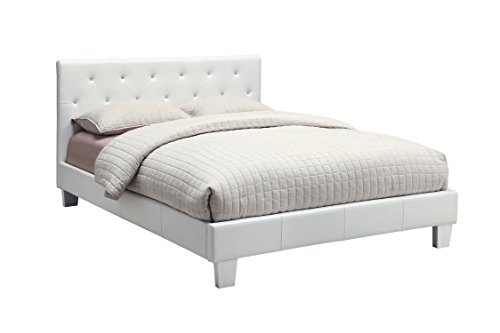 Furniture of America Clarrisse Leatherette Platform Bed, California King, White