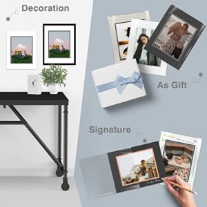 Golden State Art, Pack of 10 11x14 Double Picture Mats with White Core Bevel Cut for 8x10 Pictures + Backing + Bags, Mix Color