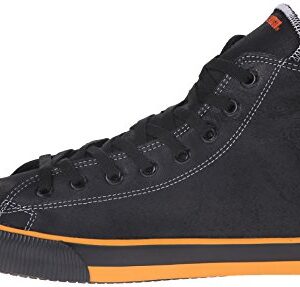 Harley-Davidson Footwear Men's Nathan Vulcanized Sneaker, Black/Orange, 13