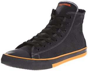 harley-davidson footwear men's nathan vulcanized sneaker, black/orange, 13