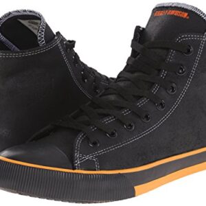 Harley-Davidson Footwear Men's Nathan Vulcanized Sneaker, Black/Orange, 13