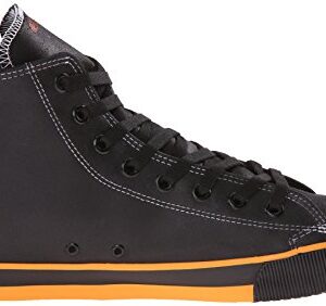 Harley-Davidson Footwear Men's Nathan Vulcanized Sneaker, Black/Orange, 13