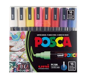 16 posca markers 5m, posca pens for art supplies, school supplies, rock art, fabric paint, fabric markers, paint pen, art markers, posca paint markers