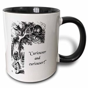 3drose curio user-alice in wonderland lewis carroll quote two tone mug, 11 oz, black