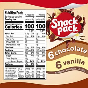 Snack Pack Chocolate and Vanilla Pudding Cups Family Pack, 12 Count (Pack of 1)