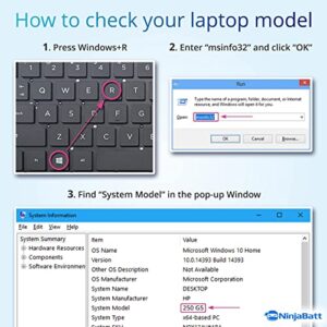 NinjaBatt 807957-001 HP Battery for HS04 HS03 807956-001 807611-421 HSTNN-LB6U Notebook 15-AY039WM TPN-I119 G4/G5 240 245 246 250 256 - High Performance