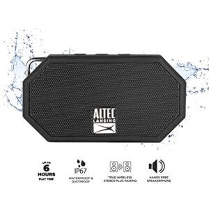 Altec Lansing Mini H2O - Waterproof Bluetooth Speaker, IP67 Certified & Floats in Water, Compact & Portable Speaker for Hiking, Camping, Pool, and Beach,Black