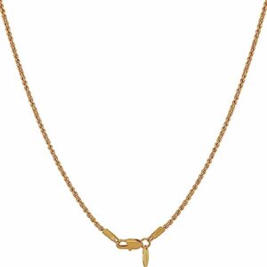 lifetime jewelry 1mm gold rope chain for men & women 24k real gold plated diamond cut gold necklace for women (18 inches - gold)
