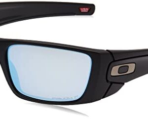 Oakley Men's OO9096 Fuel Cell Rectangular Sunglasses, Matte Black/Prizm Deep Water Polarized, 60 mm