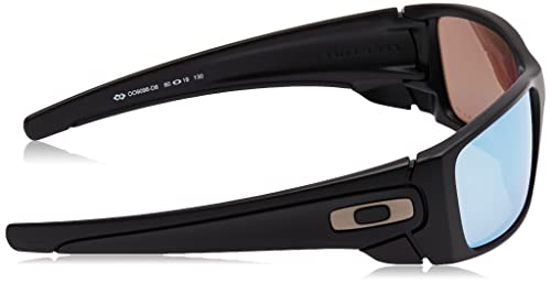 Oakley Men's OO9096 Fuel Cell Rectangular Sunglasses, Matte Black/Prizm Deep Water Polarized, 60 mm