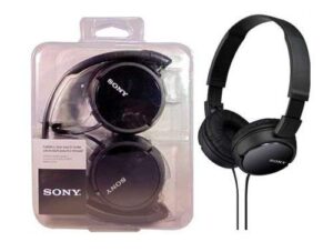 sony mdr-zx110 stereo / monitor foldable headband headphones - black