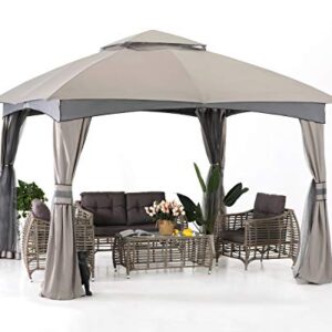 ABCCANOPY 8x8 Outdoor Gazebo - Patio Gazebo with Mosquito Netting, Outdoor Canopies for Shade and Rain for Lawn, Garden, Backyard & Deck (Gray)