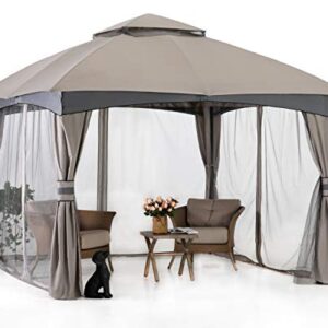 ABCCANOPY 8x8 Outdoor Gazebo - Patio Gazebo with Mosquito Netting, Outdoor Canopies for Shade and Rain for Lawn, Garden, Backyard & Deck (Gray)