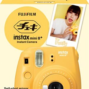 Fujifilm Instax Mini 8+ (Honey) Instant Film Camera + Self Shot Mirror for Selfie Use - International Version