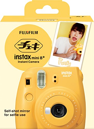 Fujifilm Instax Mini 8+ (Honey) Instant Film Camera + Self Shot Mirror for Selfie Use - International Version