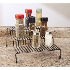 Kitchen Details 3 Tier Free Standing Spice Rack Organizer Shelf | Counter Top | Pantry Kitchen Cabinet | Onyx