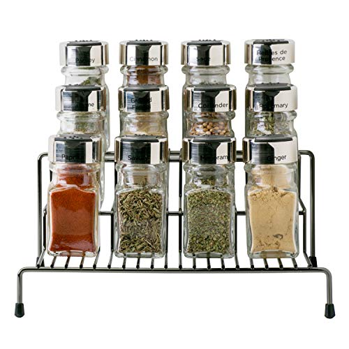 Kitchen Details 3 Tier Free Standing Spice Rack Organizer Shelf | Counter Top | Pantry Kitchen Cabinet | Onyx