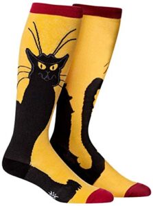 sock it to me wide calf stretch chat noir cat knee high socks