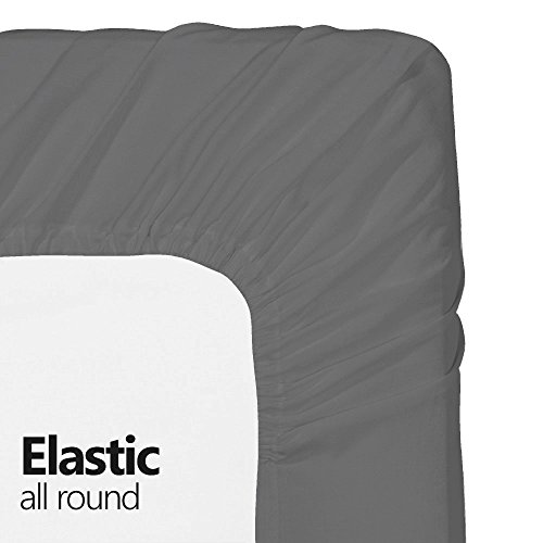 100% Cotton 200 TC 3 PC Twin XL Sheet Set Soft and Comfy - Twin Extra Long, 15" Deep Pocket, 39" x 80" Great for Dorm Room, Hospital and Split King Dual Adjustable Beds (Grey, Twin XL)