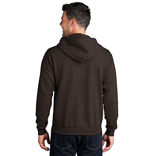 PORT AND COMPANY Full Zip Hooded Sweatshirt (PC78ZH) Dark Chocolate Brown, M