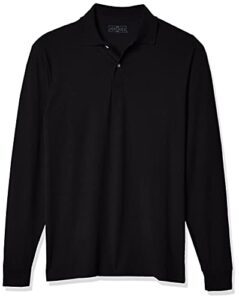 jerzees adult 5.6 oz. spotshield™ long-sleeve jersey polo xl black