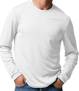 hanes adult cool dri long-sleeve performance t-shirt, wht, large