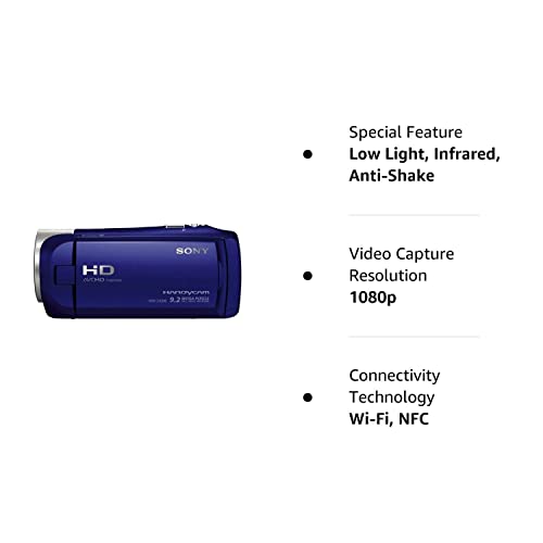 SONY HDRCX240/L Video Camera with 2.7-Inch LCD - Blue (Renewed)