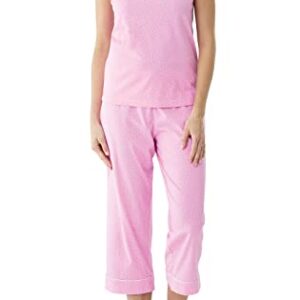 PajamaGram Womens Pajama Sets - Summer Pajamas For Women, Pink Polka Dot, LG