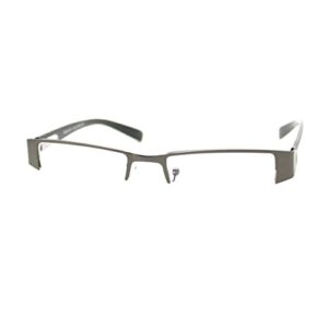 juicyorange magnified reading glasses rectangular half rim spring hinge frame gunmetal +2.00