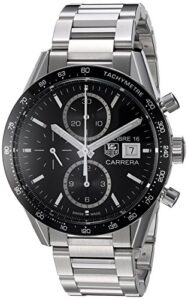 tag heuer men's 'carrera' swiss automatic stainless steel dress watch, color:silver-toned (model: cv201aj.ba0727)