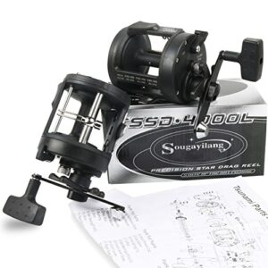 Sougayilang Round Baitcasting Fishing Reel for Catfish, Salmon/Steelhead, Striper Bass, Pike,Inshore Surf Fishing Reels, Conventional Reel