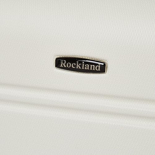 Rockland Melbourne Hardside Expandable Spinner Wheel Luggage, White, 2-Piece Set (20/28)