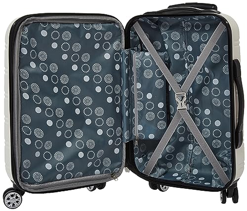 Rockland Melbourne Hardside Expandable Spinner Wheel Luggage, White, 2-Piece Set (20/28)