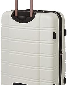 Rockland Melbourne Hardside Expandable Spinner Wheel Luggage, White, 2-Piece Set (20/28)